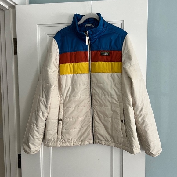 L.L.Bean Women's Mountain Classic Puffer Jacket, Colorblock Size L - Picture 4 of 6